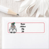 Schattigee feestelijke kerstpinguïn etiket (Insitu)