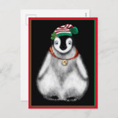 Schattigee feestelijke kerstpinguïn feestdagenkaart (Voorkant / Achterkant)