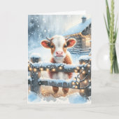 Schattigee feestelijke Koe Kaart gepersonaliseerde (Voorkant)