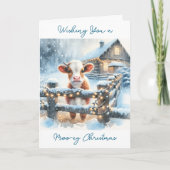 Schattigee feestelijke Koe Kaart gepersonaliseerde (Voorkant)