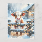 Schattigee feestelijke Koe Kaart gepersonaliseerde (Voorkant)