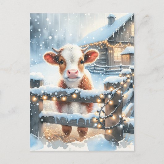 Schattigee feestelijke Koe Kaart gepersonaliseerde (Voorkant)