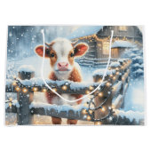 Schattigee feestelijke Koe kerst Groot Cadeauzakje (Voorkant)