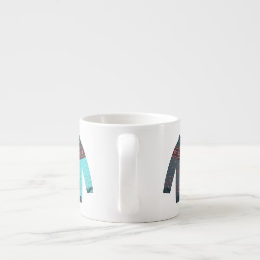 Schattigee feestelijke lelijke trui gezellige kers espresso kop (Achterkant)