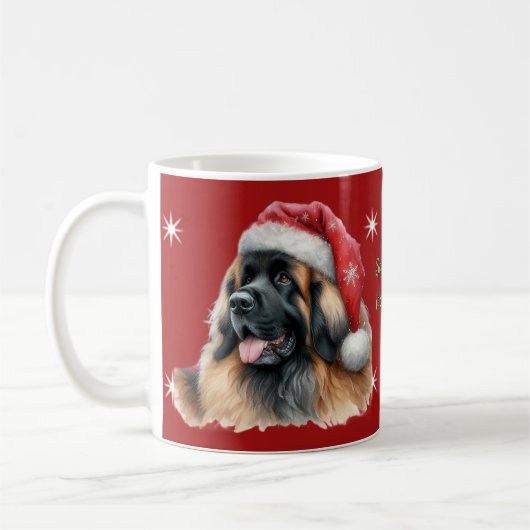 Schattigee feestelijke Leonberger Santa Mok (Links)