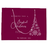 Schattigee feestelijke magenta kerst groot cadeauzakje (Achterkant)