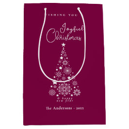 Schattigee feestelijke magenta kerst medium cadeauzakje