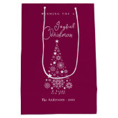 Schattigee feestelijke magenta kerst medium cadeauzakje (Achterkant)