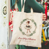Schattigee feestelijke magische kerstballerina tote bag