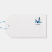 Schattigee feestelijke Manta Ray Zeeen en Groeten Cadeaulabel (Achterkant Horizontaal)