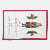 Schattigee Feestelijke Notenkraker Vrolijk Kerstfe Theedoek (Horizontaal)