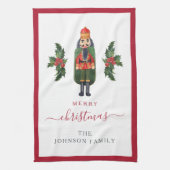 Schattigee Feestelijke Notenkraker Vrolijk Kerstfe Theedoek (Verticaal)