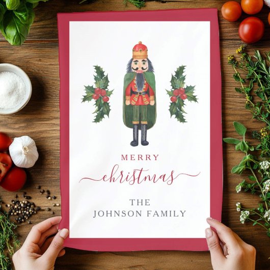 Schattigee Feestelijke Notenkraker Vrolijk Kerstfe Theedoek