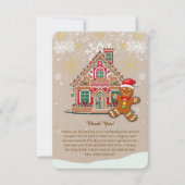 Schattigee feestelijke peperkoek huis Baby shower Bedankkaart (Voorkant)