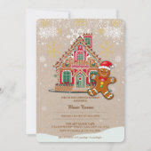 Schattigee feestelijke peperkoek huis Baby shower Kaart (Voorkant)