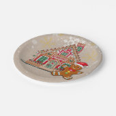 Schattigee feestelijke peperkoek huis Baby shower Papieren Bordje (Gekanteld)