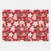 Schattigee feestelijke peperkoek koekje kerst inpakpapier vel (Voorkant 3)