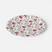 Schattigee Feestelijke Pinguïns Patroon Kerstfeest Papieren Bordje (Gekanteld)