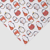 Schattigee Feestelijke Pinguïns Patroon Kerstmis Tissuepapier (Detail)