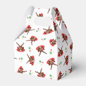 Schattigee Feestelijke Rode Kasky Kerstrendier Bedankdoosjes (Achterkant)