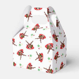 Schattigee Feestelijke Rode Kasky Kerstrendier Bedankdoosjes