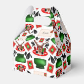 Schattigee Feestelijke Rode Kasky Kerstrendier Bedankdoosjes (Achterkant)