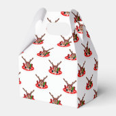 Schattigee Feestelijke Rode Kasky Kerstrendier Bedankdoosjes (Achterkant)