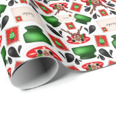 Schattigee Feestelijke Rode Kasky Kerstrendier Cadeaupapier (Rol Hoek)