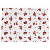 Schattigee Feestelijke Rode Kasky Kerstrendier Groot Cadeauzakje (Achterkant)