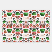 Schattigee Feestelijke Rode Kasky Kerstrendier Inpakpapier Vel (Voorkant 2)