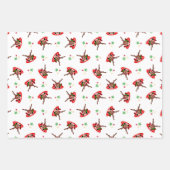 Schattigee Feestelijke Rode Kasky Kerstrendier Inpakpapier Vel (Voorkant)