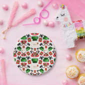 Schattigee Feestelijke Rode Kasky Kerstrendier Papieren Bordje (Feest)