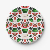 Schattigee Feestelijke Rode Kasky Kerstrendier Papieren Bordje (Voorkant)