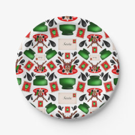 Schattigee Feestelijke Rode Kasky Kerstrendier Papieren Bordje