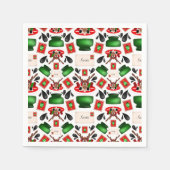 Schattigee Feestelijke Rode Kasky Kerstrendier Servet (Voorkant)