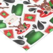 Schattigee Feestelijke Rode Kasky Kerstrendier Tafelkleed (Gekanteld)