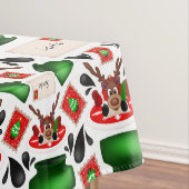 Schattigee Feestelijke Rode Kasky Kerstrendier Tafelkleed (Voorbeeld)