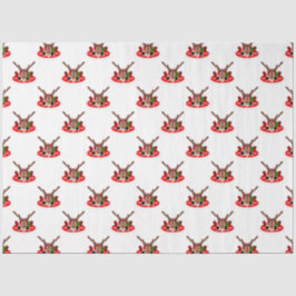 Schattigee Feestelijke Rode Kasky Kerstrendier Tissuepapier