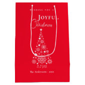 Schattigee feestelijke rode vrolijke kerst medium cadeauzakje (Achterkant)