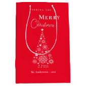 Schattigee feestelijke rode vrolijke kerst medium cadeauzakje (Voorkant)