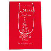 Schattigee feestelijke rode vrolijke kerst medium cadeauzakje (Achterkant)