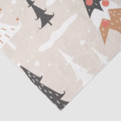 Schattigee feestelijke roze boho bruine kerstbomen tissuepapier (Detail)