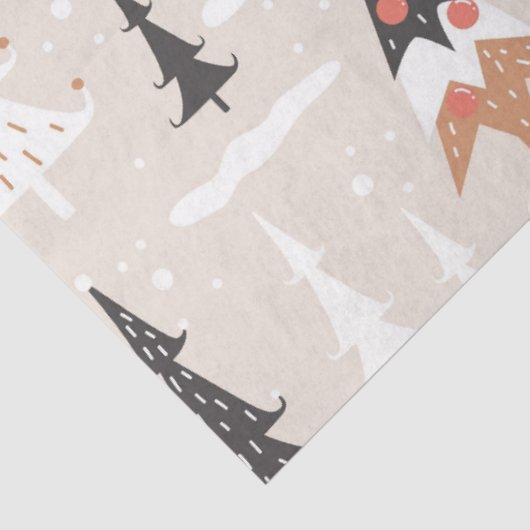 Schattigee feestelijke roze boho bruine kerstbomen tissuepapier (Detail)