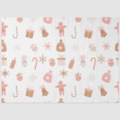 Schattigee feestelijke roze kerst peperkoek sneeuw tissuepapier (Voorkant)