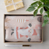 Schattigee feestelijke roze kerstboom sneeuwpop re tissuepapier (Geschenk)