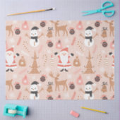 Schattigee feestelijke roze kerstboom sneeuwpop re tissuepapier (Craft)