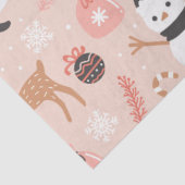 Schattigee feestelijke roze kerstboom sneeuwpop re tissuepapier (Detail)