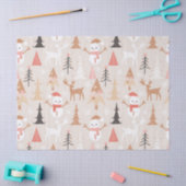 Schattigee feestelijke roze kerstboom sneeuwpop re tissuepapier (Craft)