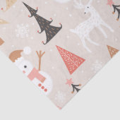 Schattigee feestelijke roze kerstboom sneeuwpop re tissuepapier (Detail)