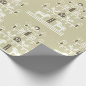 Schattigee feestelijke Scandi Beige kerstboom Cadeaupapier (Hoek)